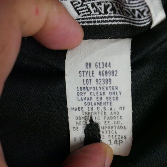 S.L. Fashions Petite Womens Size 14P Black Layered Semi Sher Blouse Pad Shoulder - Picture 6 of 15